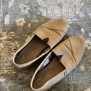 Women TOMS Burlap Loafers with Plaid Lining